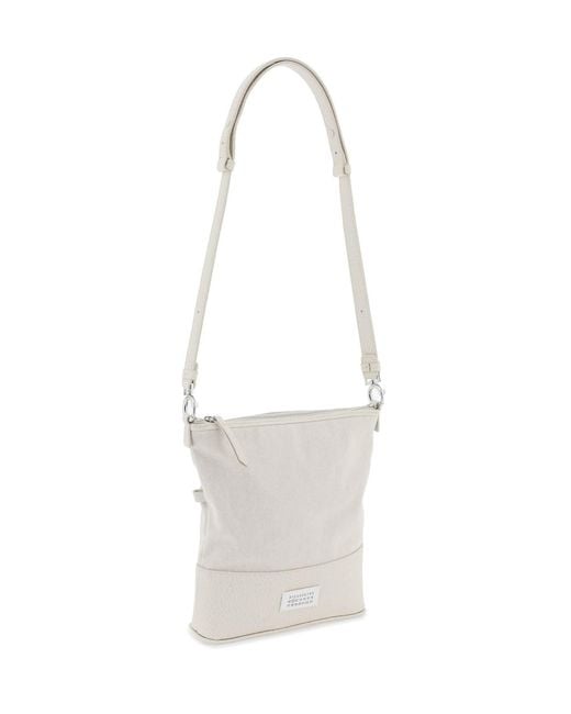 Maison Margiela Gray Panelled-Design Zipped Crossbody Bag