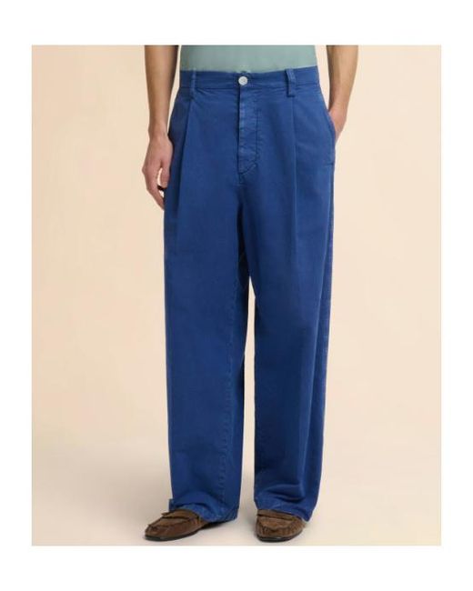 Marni Blue Cotton Wide-Leg Trousers for men