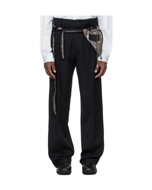 Kiko Kostadinov Black Tarhos Pleated Trousers for men