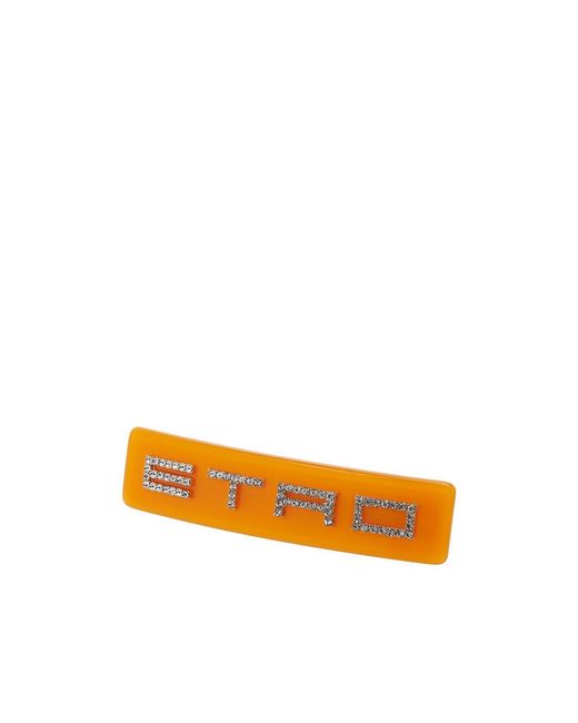 Etro Orange Logo Hair Accessories