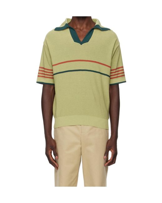 Bode Green Palmer Knitted Polo Shirt for men