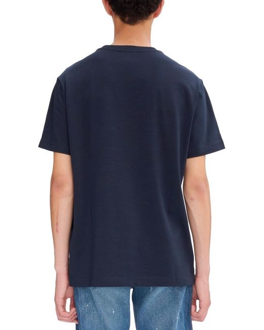 A.P.C. Blue Lenny Logo Embroidered T-Shirt for men