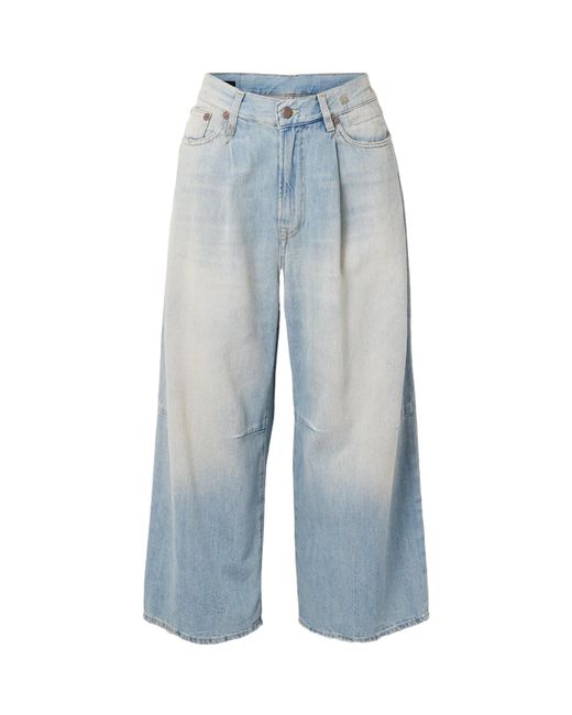 R13 Blue Cropped Wide-Leg Jeans