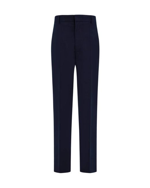 Ferragamo Blue Cotton Canvas Pants for men