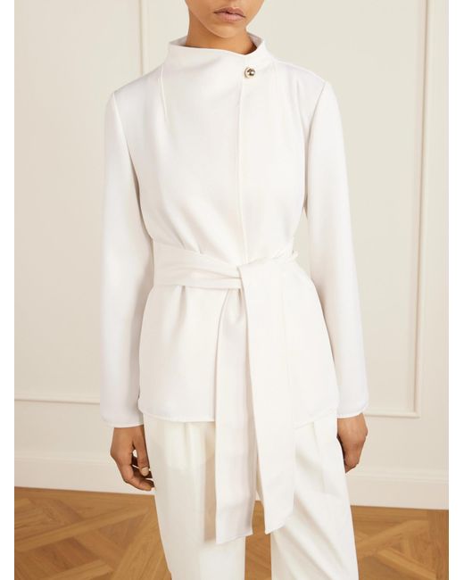 Max Mara White Mxptalamo Button Jacket