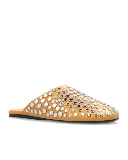 Tory Burch Multicolor Leather Studded Flat Mules