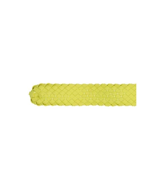 Bottega Veneta Yellow Intreccio Buckled Belt for men