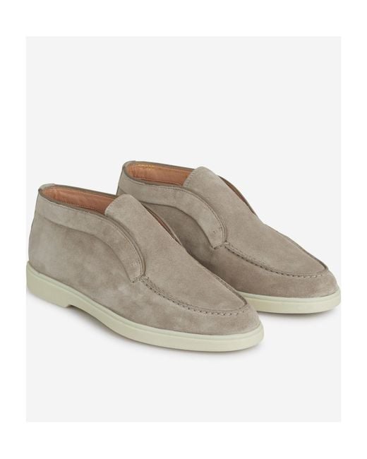 Santoni Gray Slip-On Ankle Boots