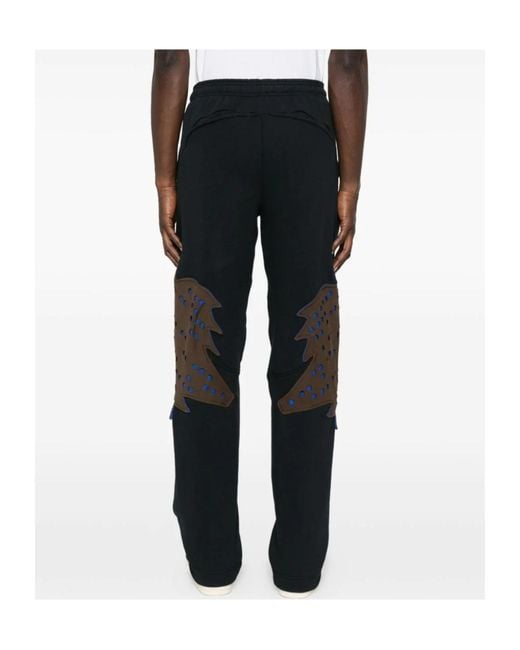 Kiko Kostadinov Black X Fox Lab Perforated Fleece Jogger for men