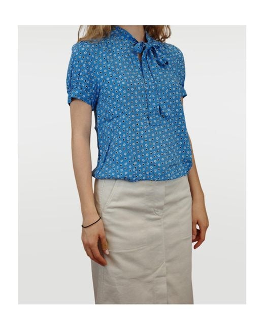 iBlues Blue Printed Pattern Blouse