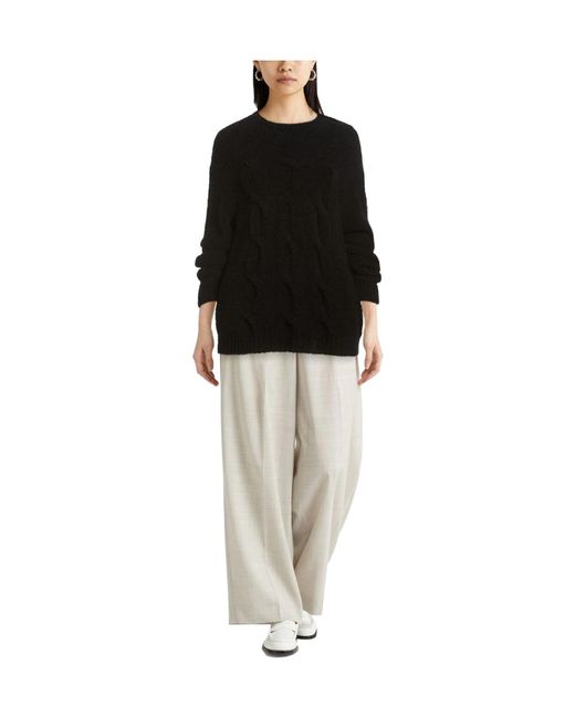 Sportmax Black Solid Color Knit Sweater