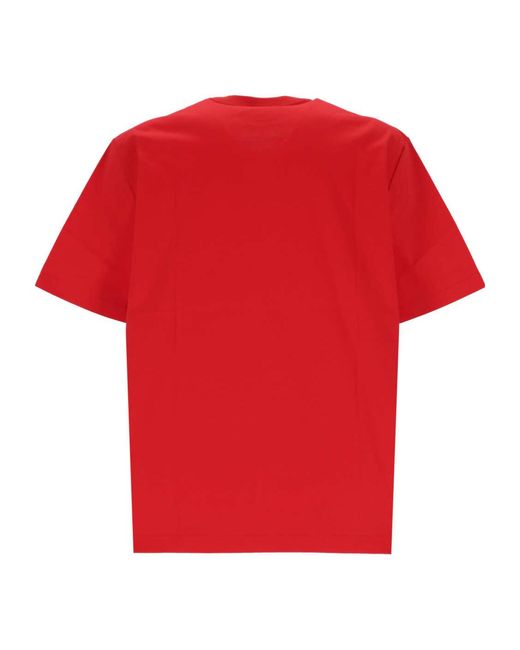 Lanvin Red Logo Printed Crewneck T-Shirt for men
