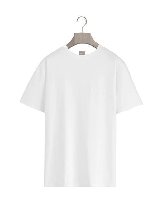 Dior White T-Shirt With Embroidery, Relaxed Fit for men