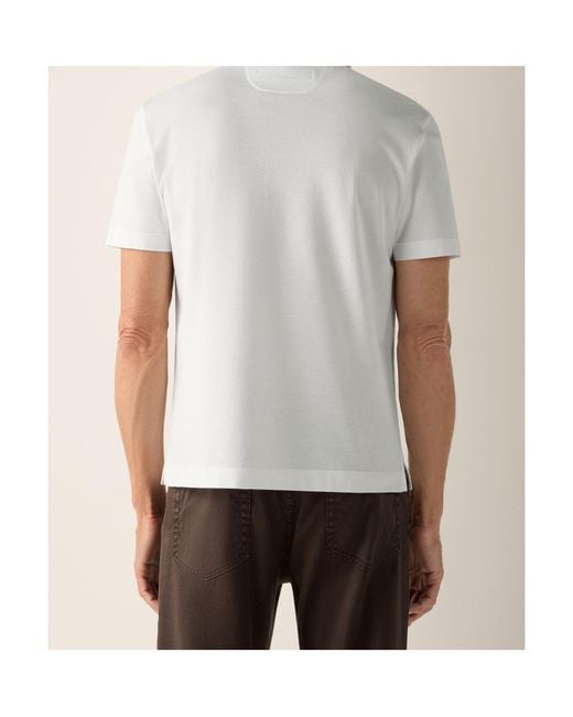 Zegna White Short-Sleeved Buttoned Polo Shirt for men