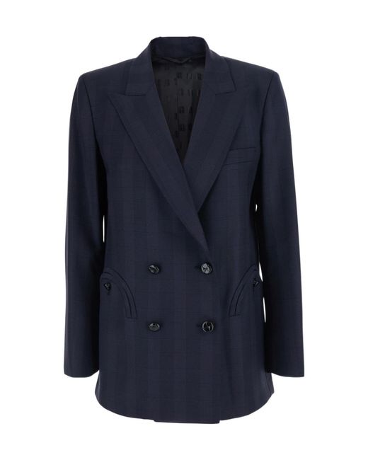 Blazé Milano Blue Blazé Milano Aramis Checked Double-Breasted Blazer