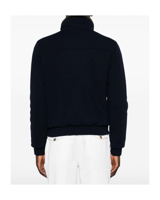 Moorer Blue Zip-Up Fleece Jacket for men