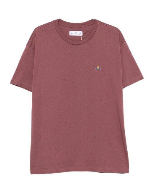 Vivienne Westwood Purple Orb-Embroidered T-Shirt for men