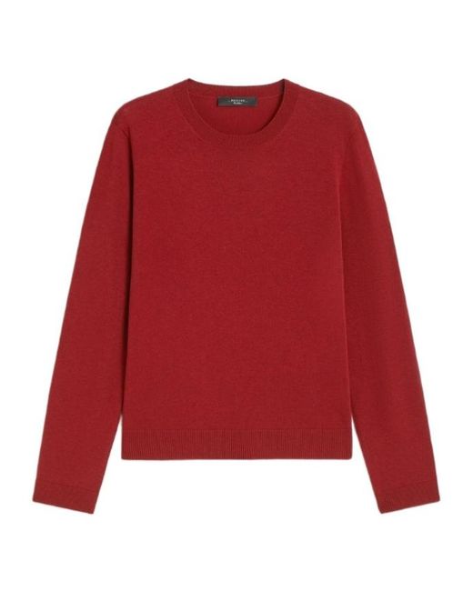 Weekend by Maxmara Red Silk And Wool Yarn Pullover