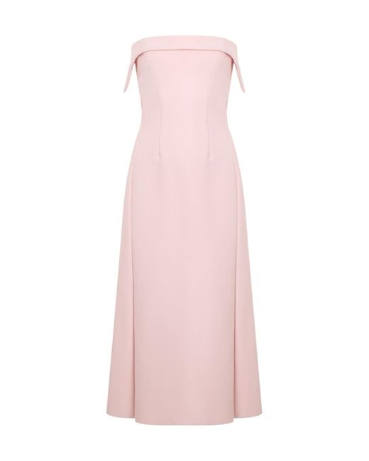 Philosophy Di Lorenzo Serafini Pink Strapless Midi Dress