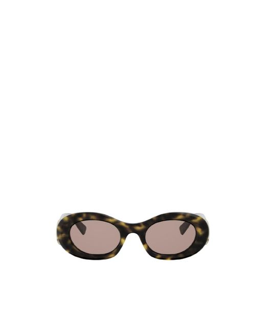BVLGARI White Geometric Frame Sunglasses