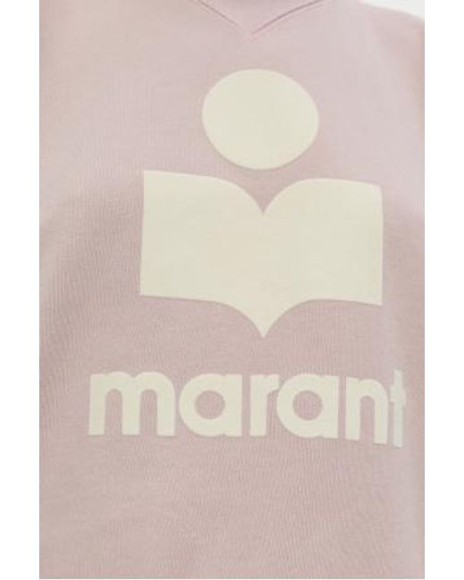 Isabel Marant Pink Logo-Print Mock-Neck Sweatshirt