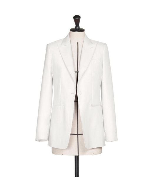 Max Mara White Single-Breasted Long-Sleeved Blazer