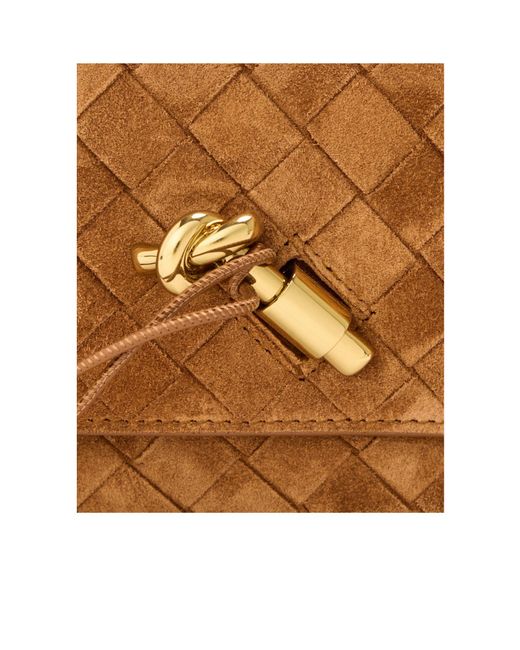 Bottega Veneta White Warm Suede Woven Shoulder Bag