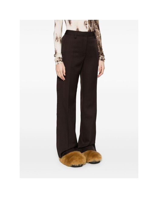 Off-White c/o Virgil Abloh Black Pleat Detailed Wide Leg Trousers