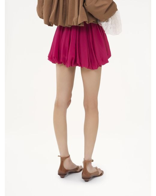 Chloé Red Silk Shorts
