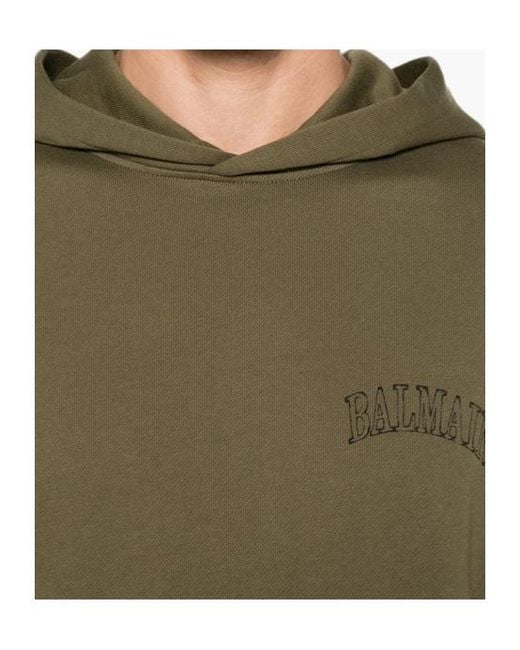 Balmain Green Long-Sleeve Sweatshirt for men