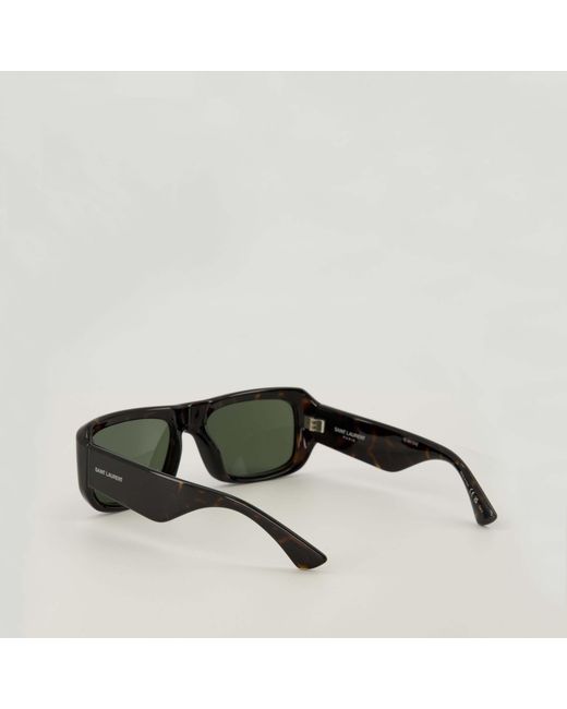 Saint Laurent Green Eyewear Rectangular Frame Sunglasses for men