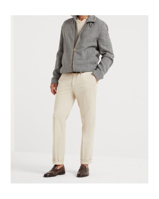 Brunello Cucinelli Multicolor Italian-Fit Gabardine Trousers for men