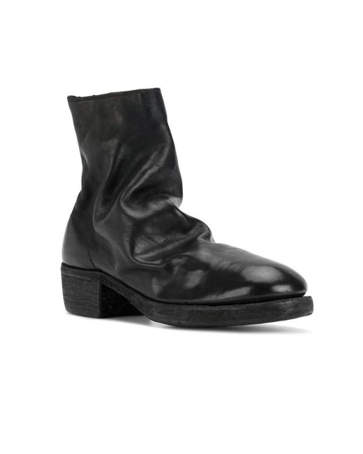 Guidi Black Soft Zipped Ankle Boots