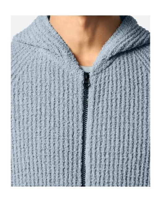 Stone Island Blue Logo Patch Zip-Up Jumper for men