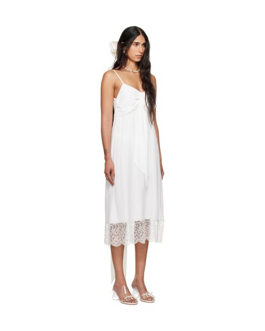 Simone Rocha White Front Bow Suspender Dress