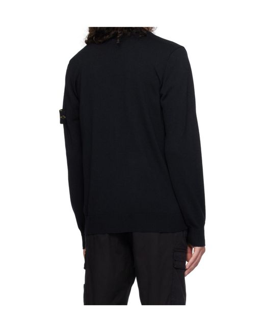 Stone Island Blue Long-Sleeve Knit Cardigan for men