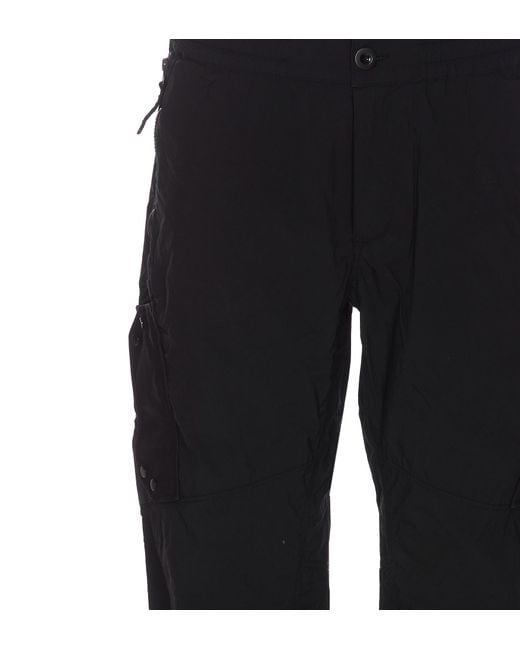 C P Company Black Elastic Waist Casual Pants for men