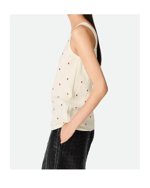 Bottega Veneta White Embroidered Matches Tank Top