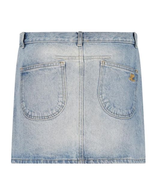 Courreges Blue Courrèges Multiflex Denim Mini Skirt