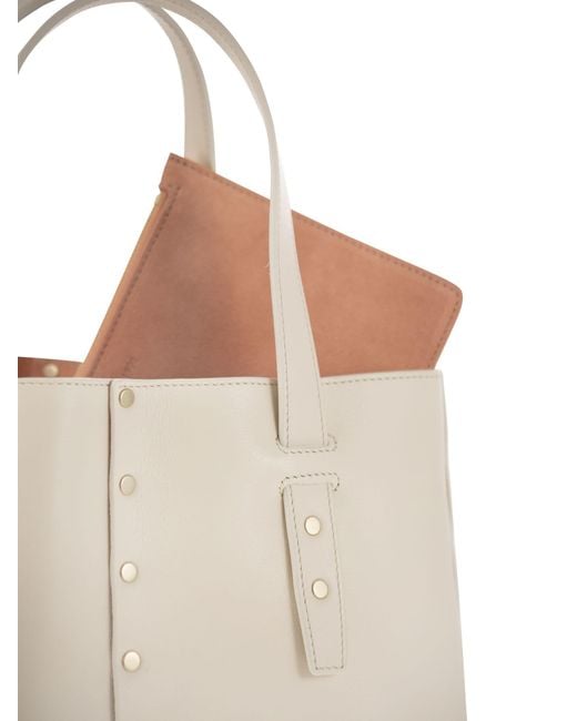 Fabiana Filippi Natural Stud Embellished Mini Tote Bag