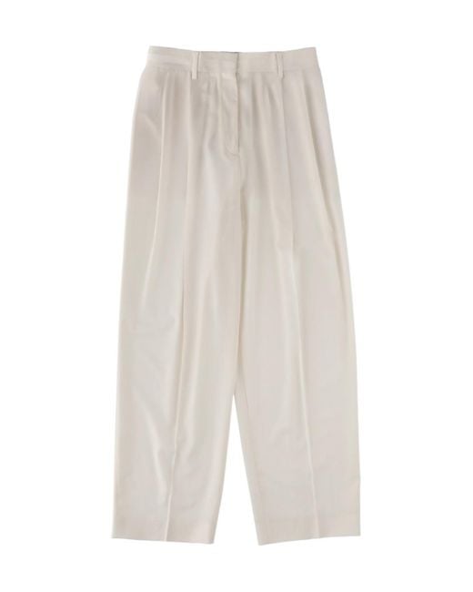 Fabiana Filippi White Pleated Trousers