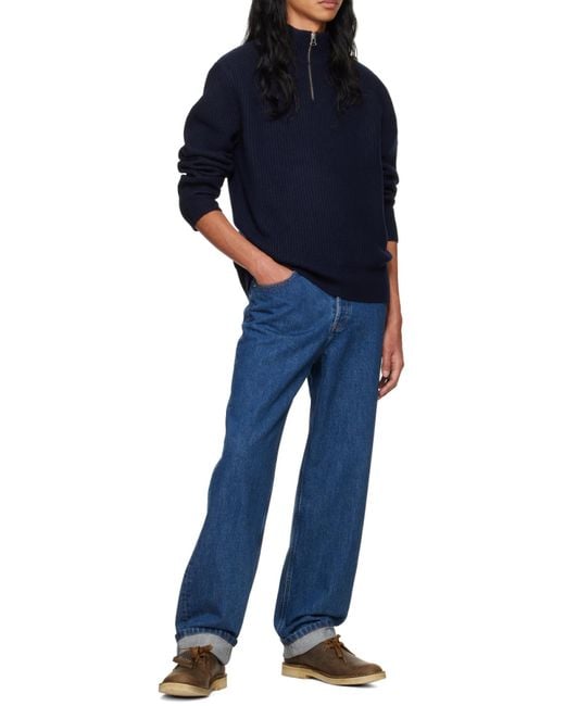 A.P.C. Blue Fairfax Straight Leg Jeans