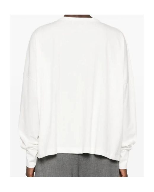 Studio Nicholson White Loop Oversized Long Sleeve Top