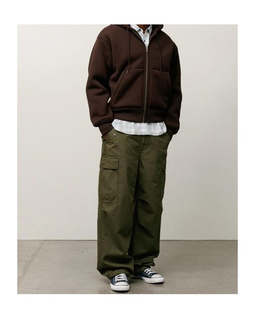 Stussy Brown Stüssy Sherpa Lined Hooded Sweater for men