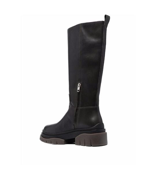 Ash Black Supremium 60Mm Knee Length Leather Boots