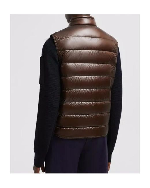 Moncler Brown Gui Zip-Up Padded Gilet for men
