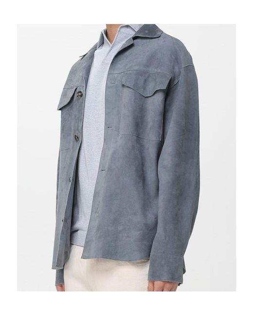 Lardini Blue Buttoned Pocket Shirt for men