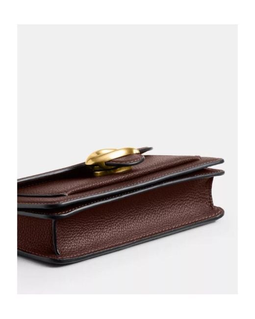 COACH Brown Foldover Chain Shoulder Bag
