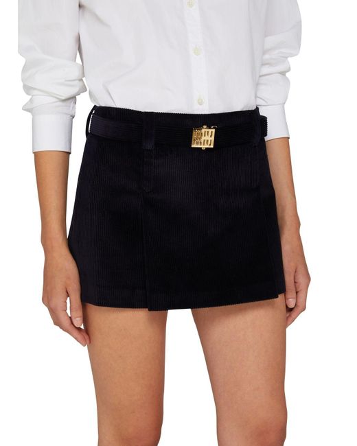 Miu Miu Blue Corduroy Skirt