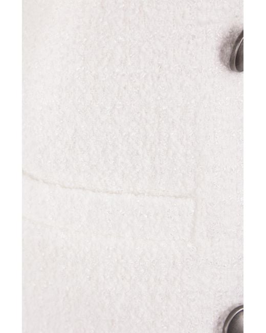 Alessandra Rich White Double-Breasted Bouclé Jacket